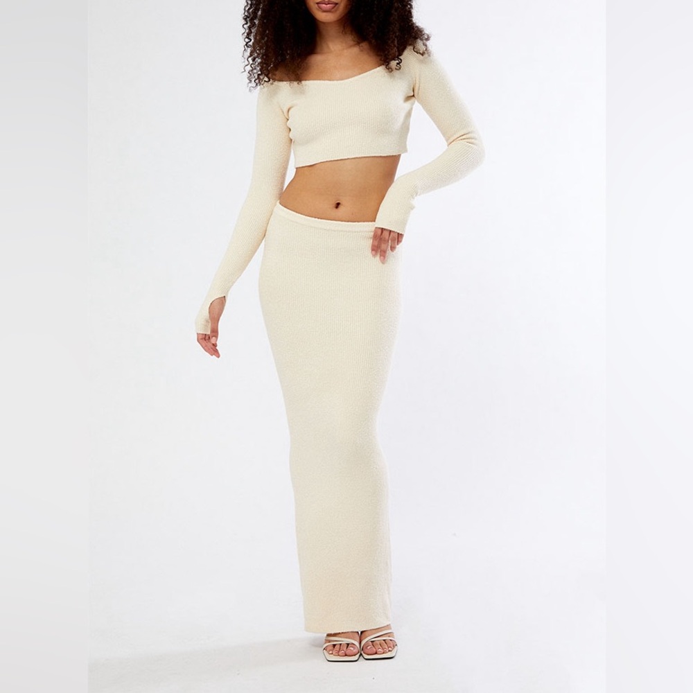 JGR & STN Stacey Off-The-Shoulder Sweater and skirt set
